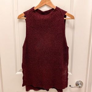 JJ Basics maroon high neck tank top S